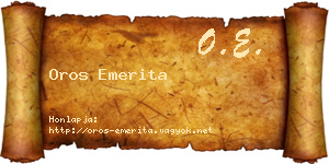Oros Emerita névjegykártya